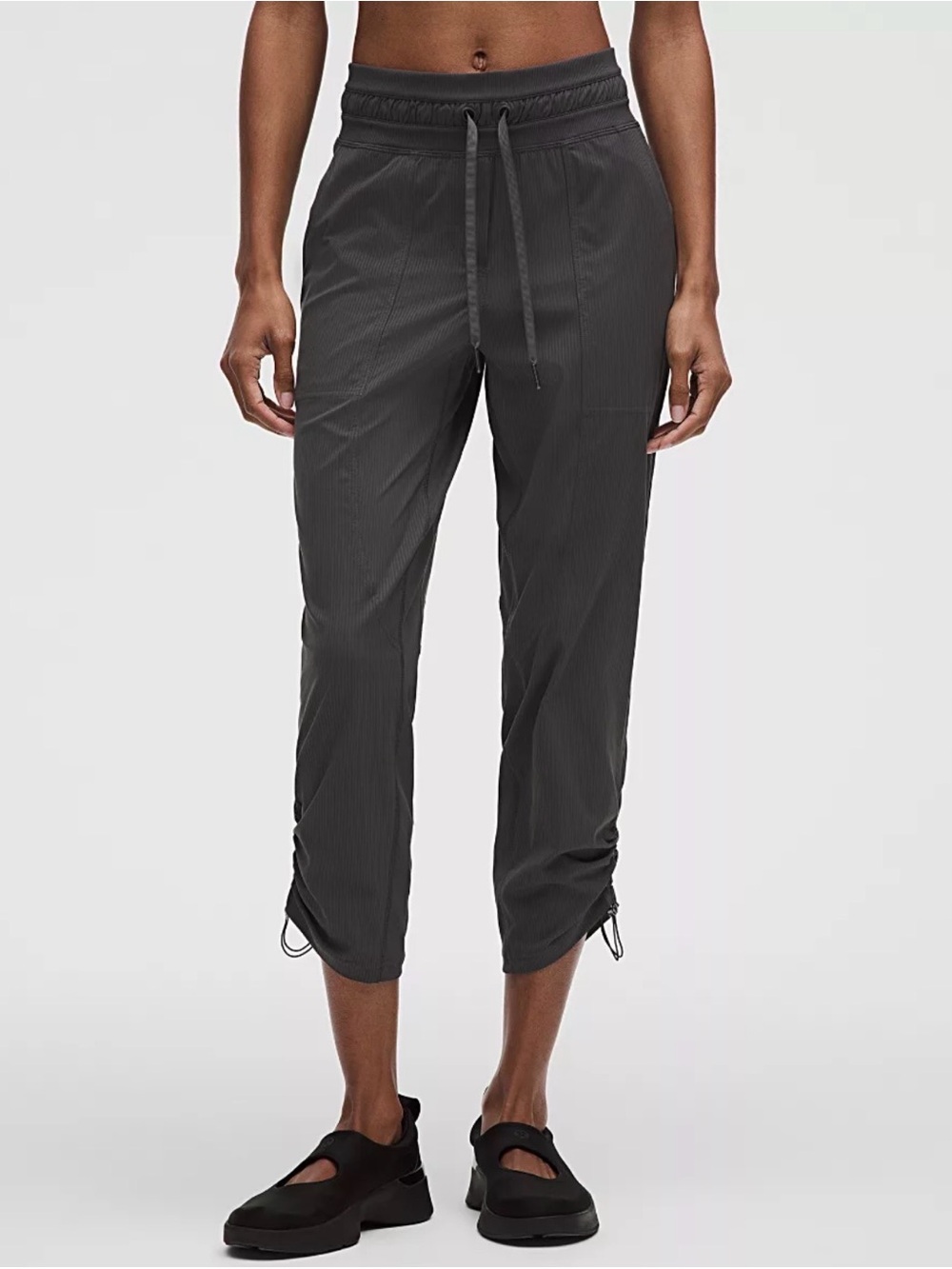 lululemon athletica Charcoal Drawstring Cropped Pants